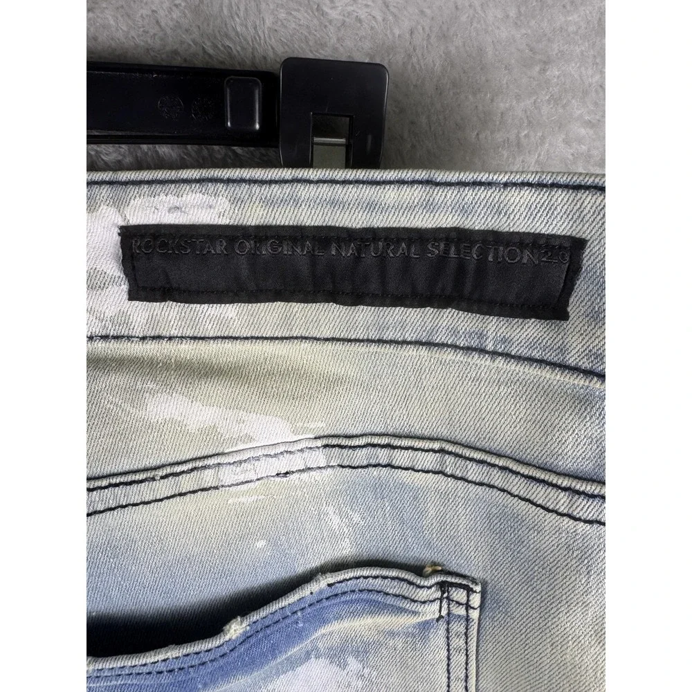 Rockstar Original Jeans Mens 40x30 Blue Distressed Skinny Denim RSM200-FABIAN